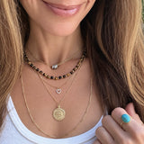 Tiger's eye and gold bead necklace