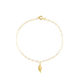 14k gold Angel Wing Charm Bracelet by Becket & Quill, handmade in Los Angeles