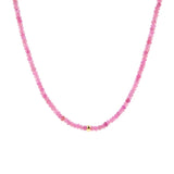 Pink Sapphire beaded necklace