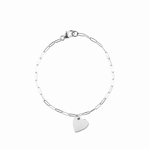 Floating heart bracelet - sterling silver