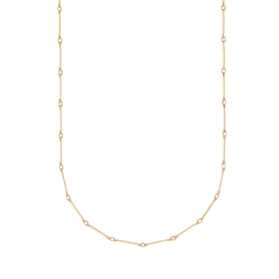 Gold filled Bar Chain long length layering Necklace by Becket & Quill, handmade in Los Angeles