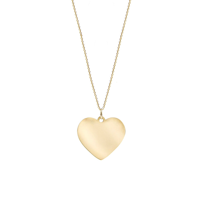 Big Heart Necklace | Large Heart Pendant on Big Link Chain
