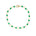 A gold filled clover chain bracelet featuring alternating green clover and gold clovers, with a gold lobster clasp
