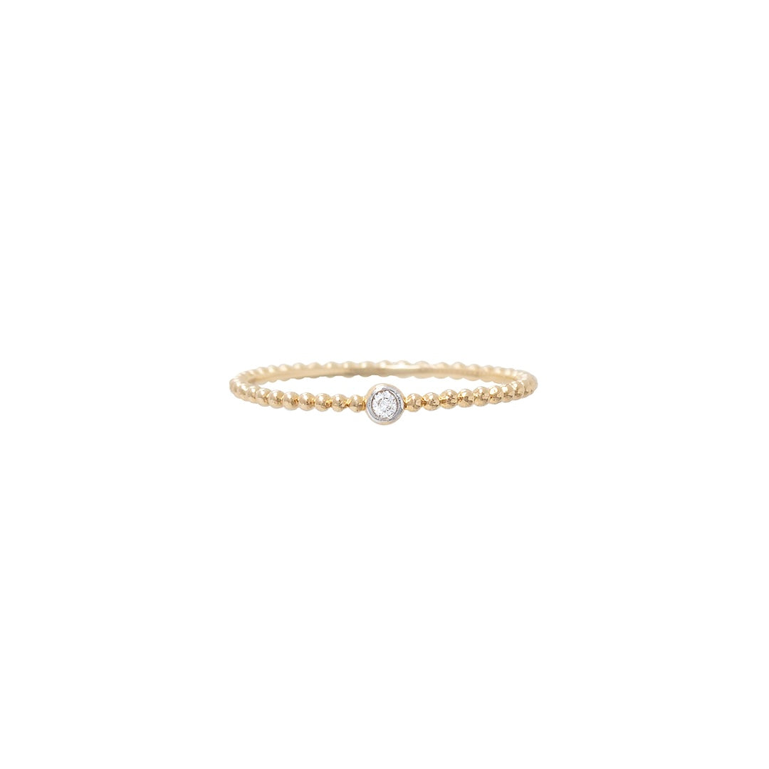 Petite Diamond Bead Band Ring by Becket & Quill, handmade in Los Angeles