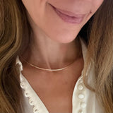 Cuff Choker gold filled Necklace by Becket & Quill, handmade in Los Angeles - on model
