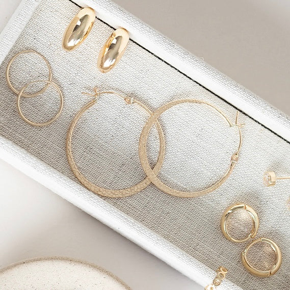 gold filled hoop and gold filled stud earrings