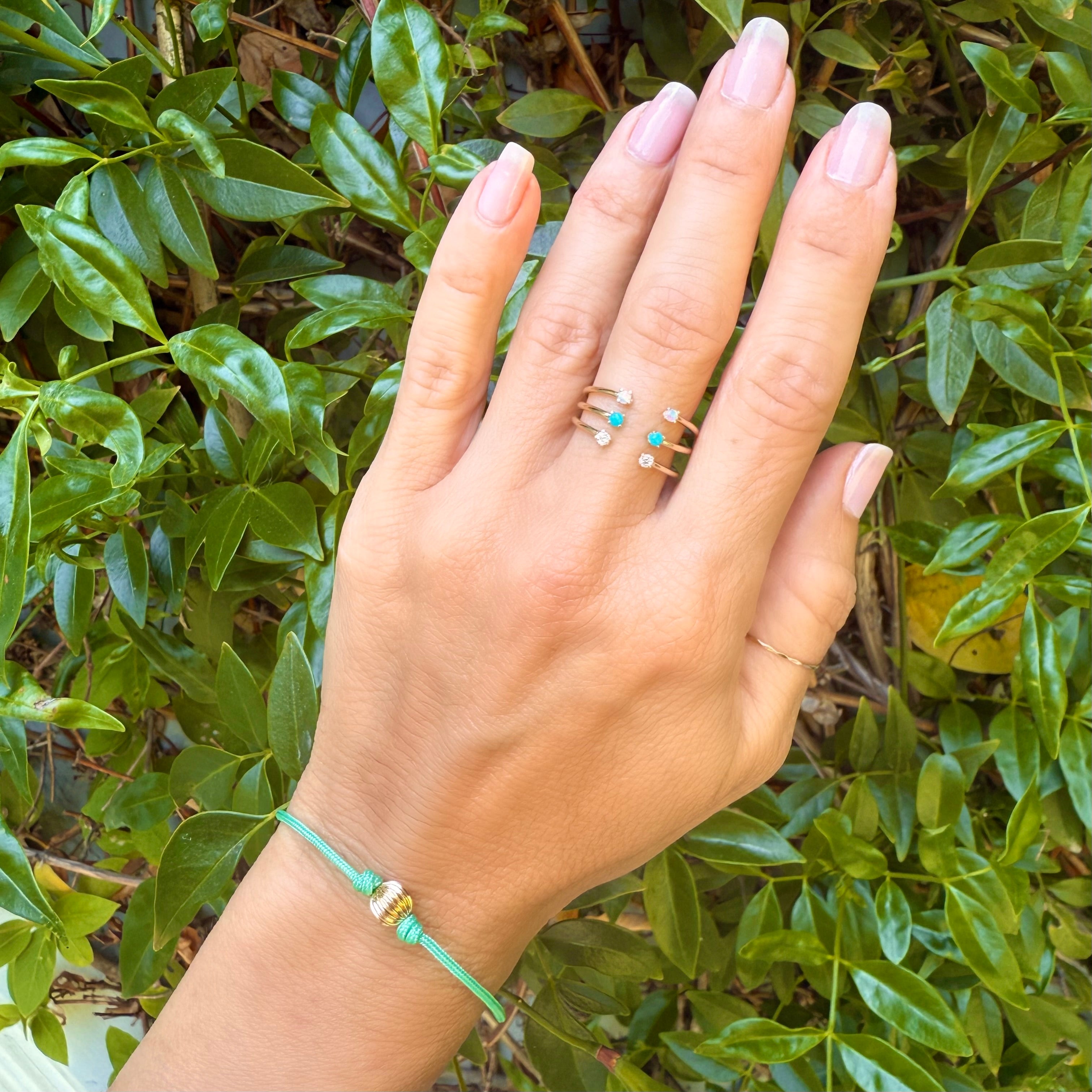 Opal Duo Ring by Becket & Quill, handmade in Los Angeles - detail view