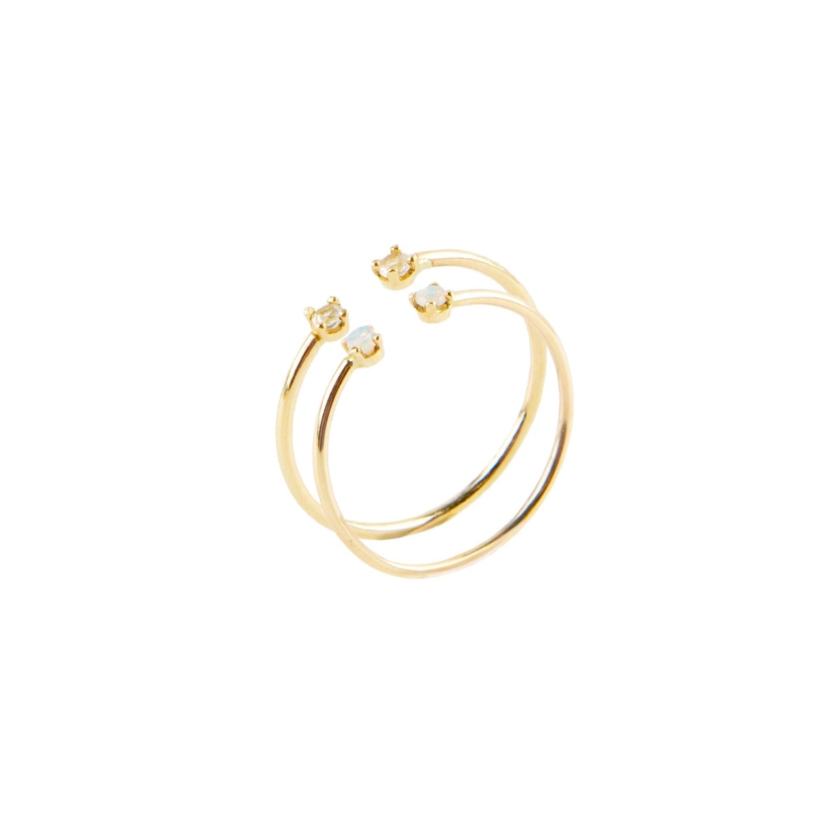 Duo Stack stackable gold rings by Becket & Quill, handmade in Los Angeles