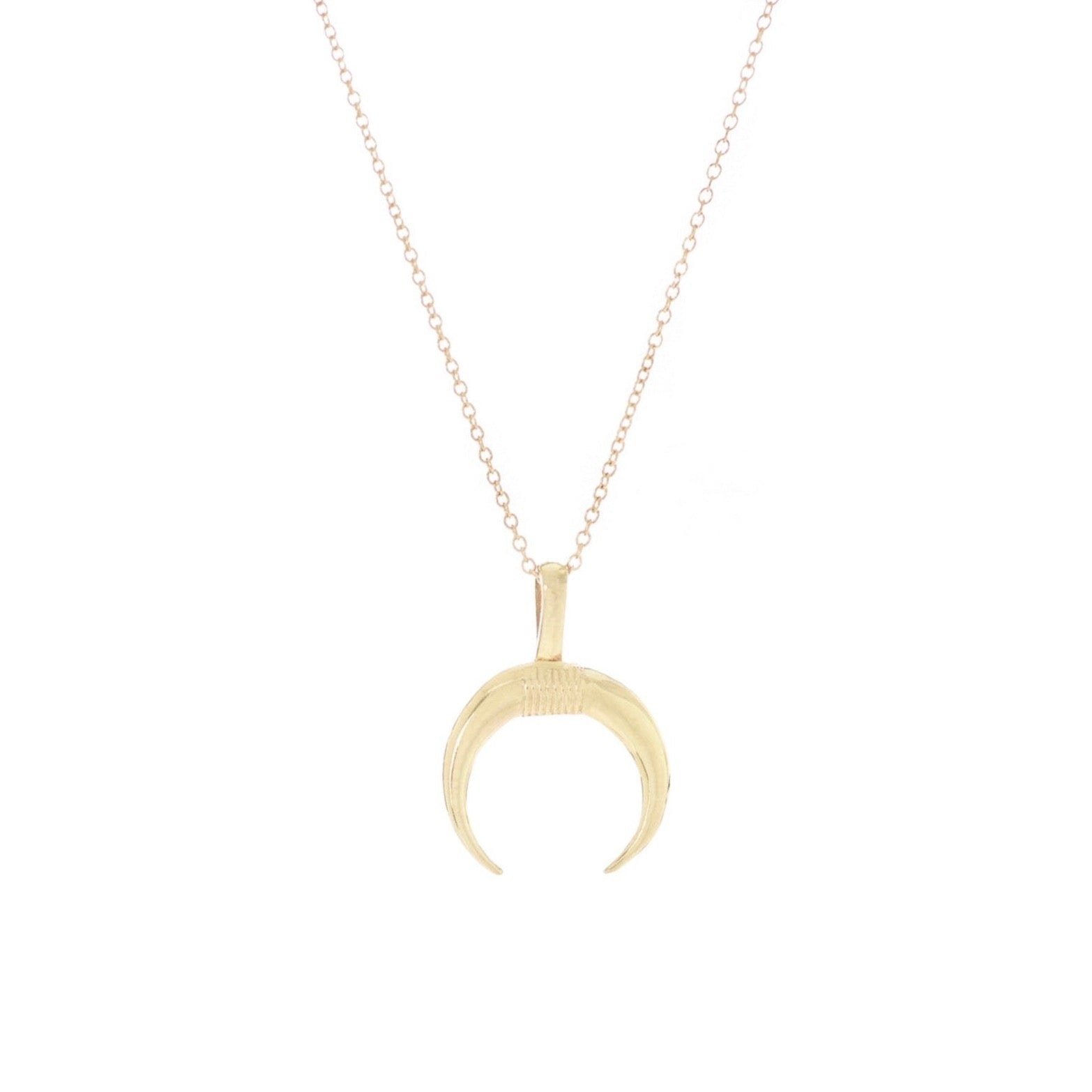 Double Horn Necklace by Becket & Quill, handmade in Los Angeles