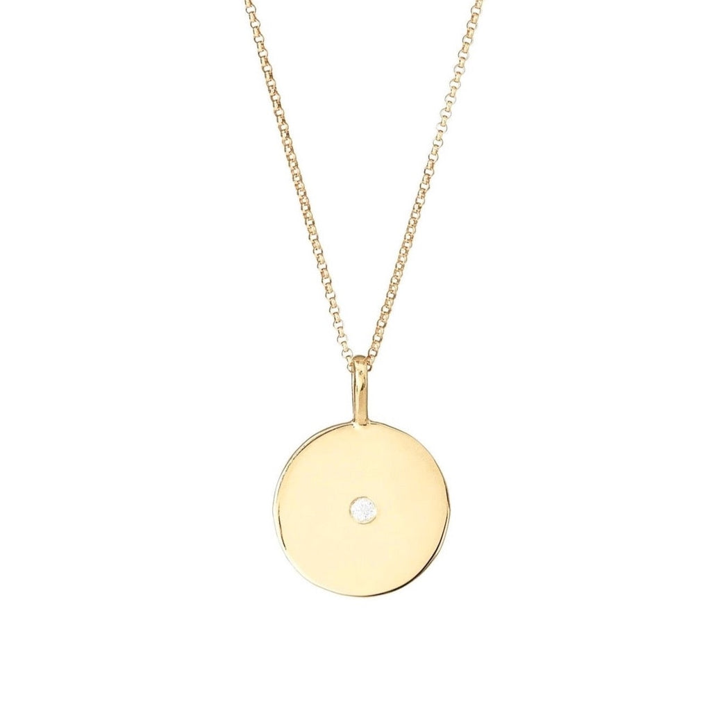 Hunt Country Jewelers Diamond Disk Necklace in 18K Gold