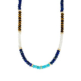 lapis tigers eye turquoise beaded necklace