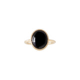 Onyx Crown Bezel gold Ring by Becket & Quill, handmade in Los Angeles