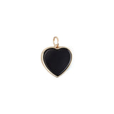 Onyx black Heart Charm with gold for necklace by Becket & Quill, handmade in Los Angeles