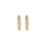 Pave gold Hoops hoop earrings by Becket & Quill, handmade in Los Angeles - worn close-up