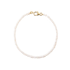 Button Pearl Bracelet by Becket & Quill, handmade in Los Angeles