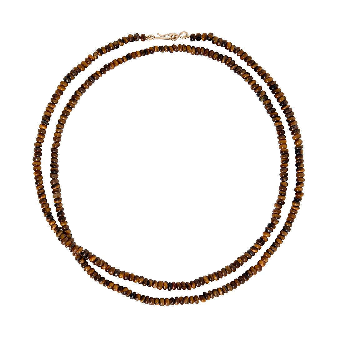 Long Tiger's Eye Necklace by Becket & Quill, handmade in Los Angeles