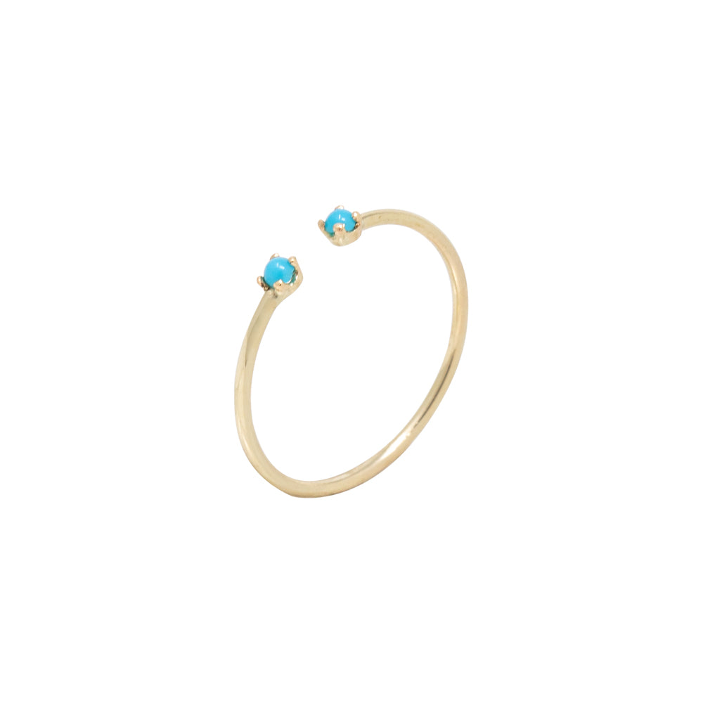Turquoise gold Duo Ring by Becket & Quill, handmade in Los Angeles