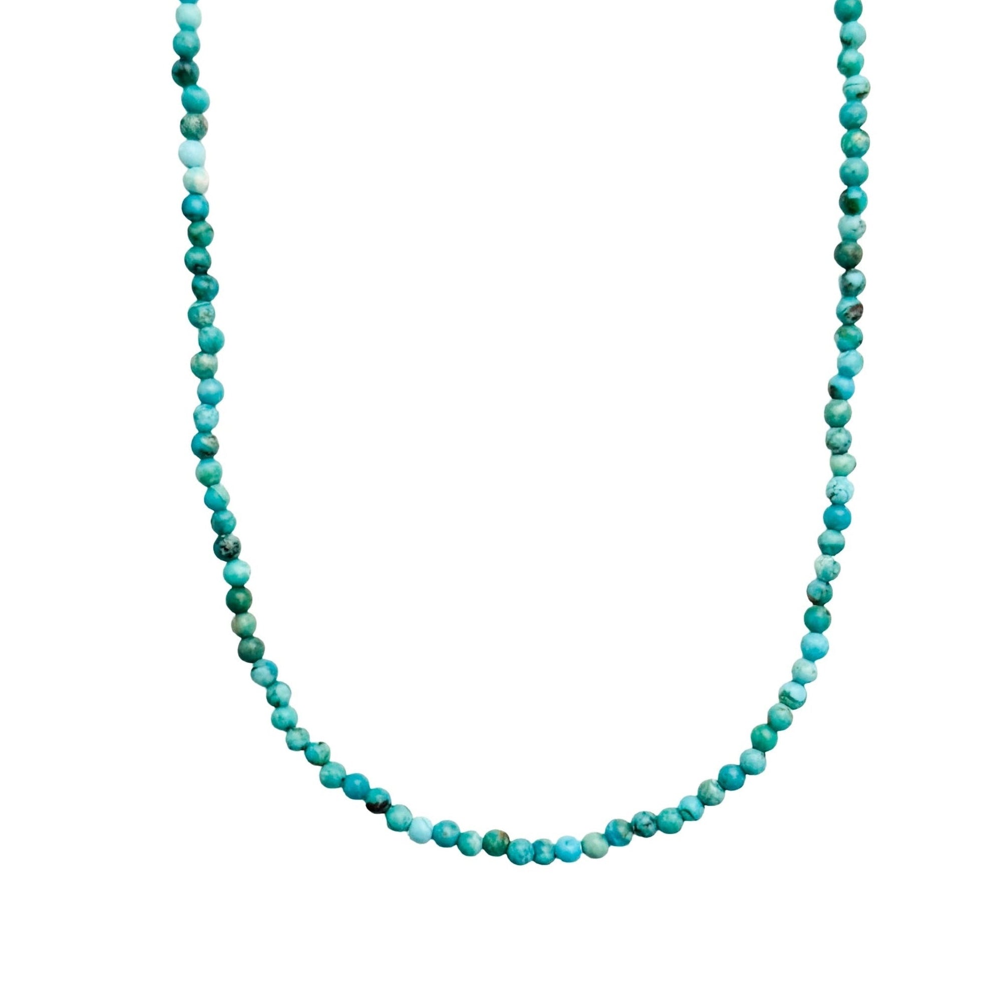 Mini Turquoise Beaded Necklace by Becket & Quill, handmade in Los Angeles