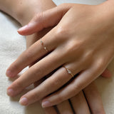 White Topaz Duo Ring by Becket & Quill, handmade in Los Angeles - detail view