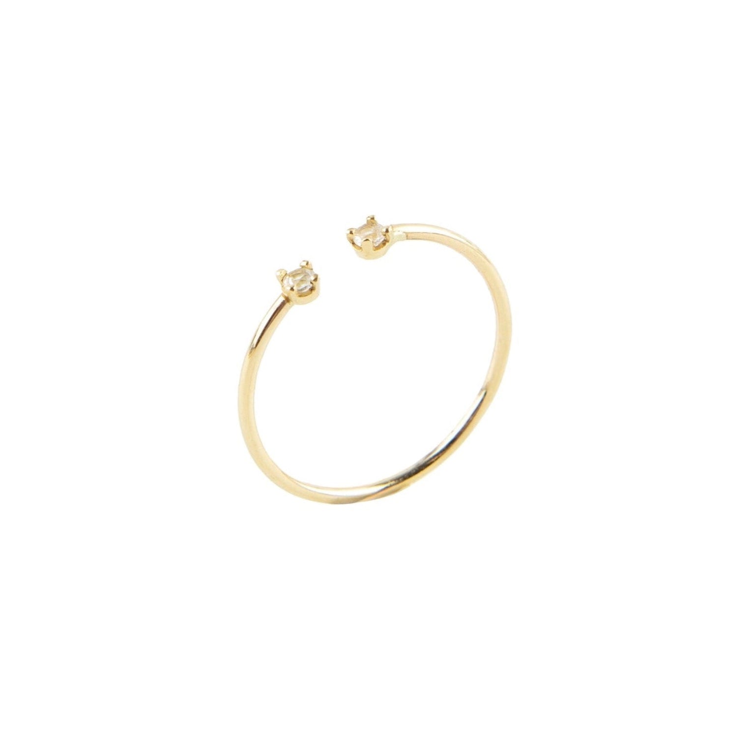 White Topaz Duo Ring by Becket & Quill, handmade in Los Angeles