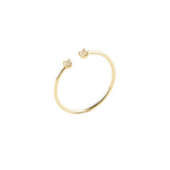 White Topaz Duo Ring by Becket & Quill, handmade in Los Angeles