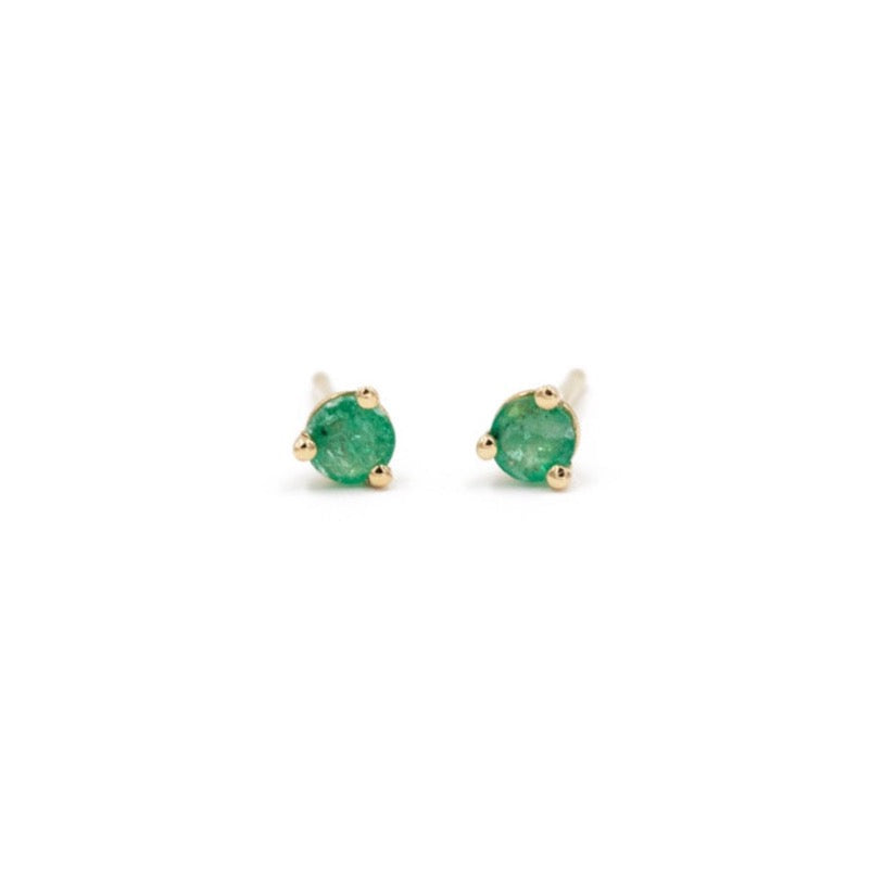 Emerald Studs by Becket & Quill, handmade in Los Angeles