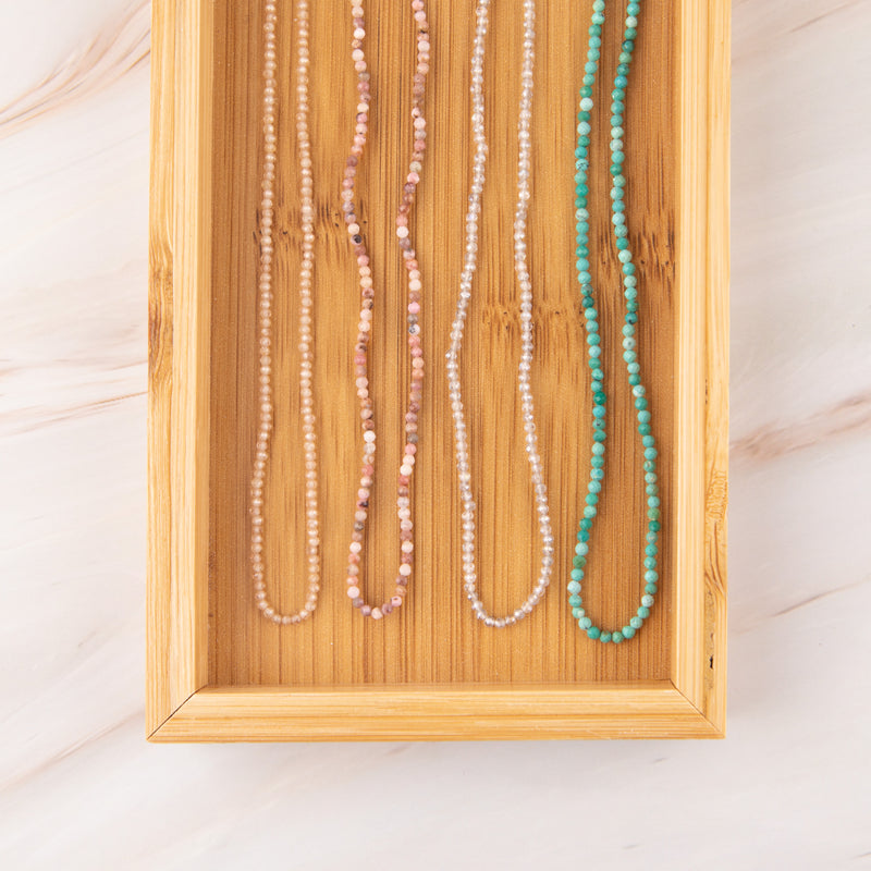Tiny Champagne Bead Necklace