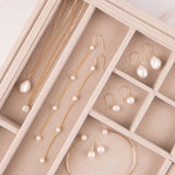 Small Pearl Pendant Necklace by Becket & Quill, handmade in Los Angeles - detail view