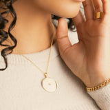 Disc Necklace by Becket & Quill, handmade in Los Angeles - detail view