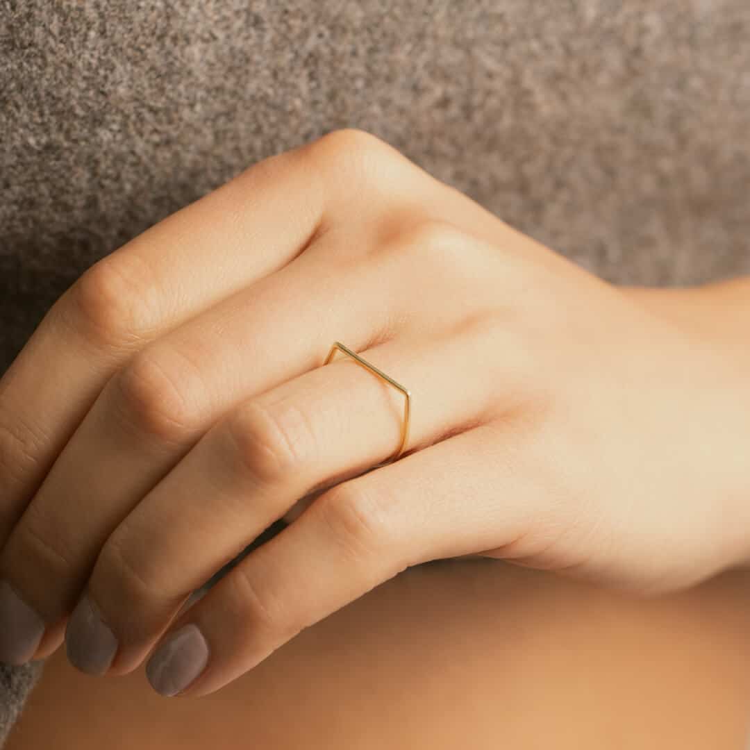 Flat Top Ring by Becket & Quill, handmade in Los Angeles - detail view