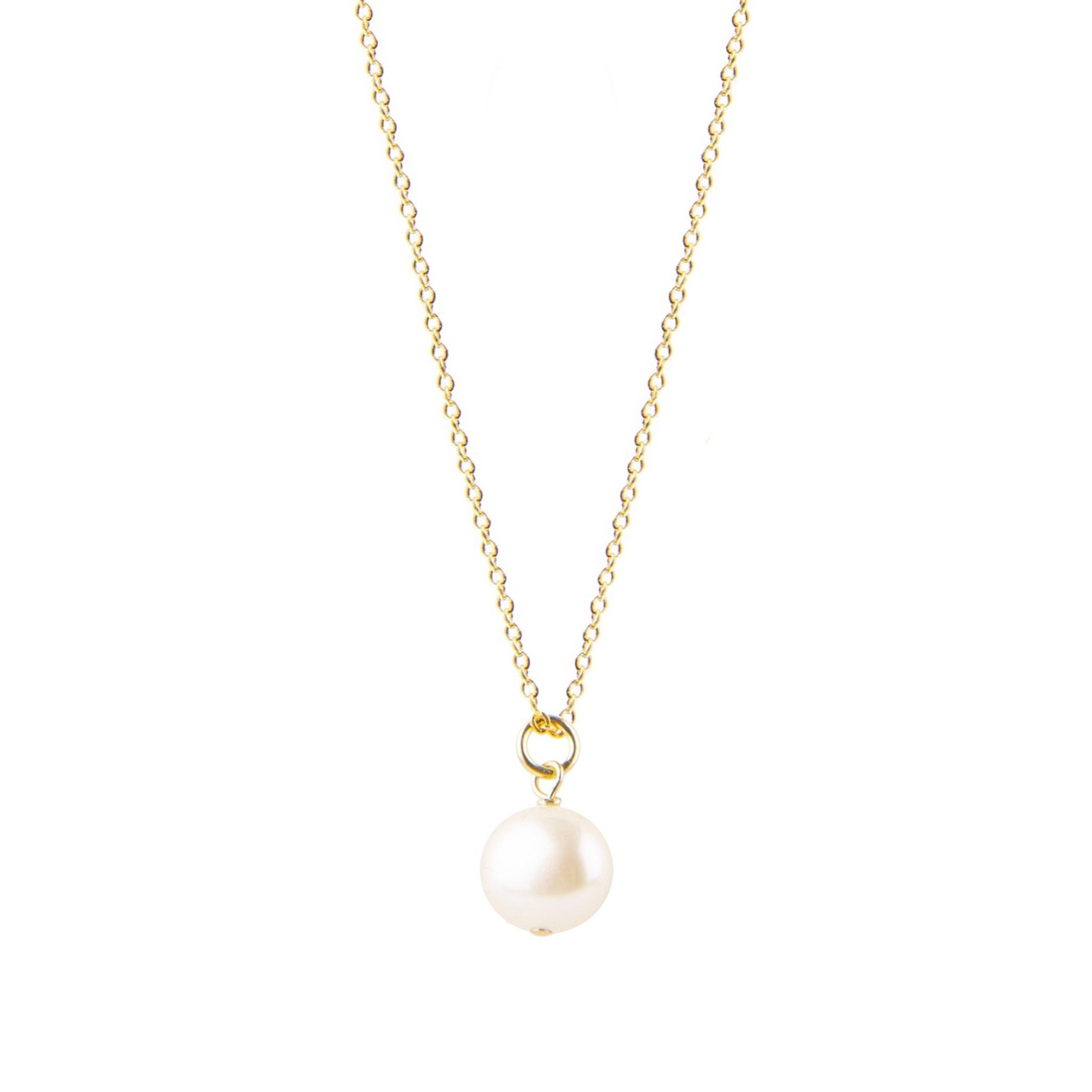 Small Pearl Pendant Necklace by Becket & Quill, handmade in Los Angeles