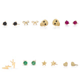 Emerald Studs by Becket & Quill, handmade in Los Angeles - detail view